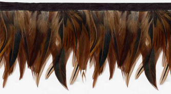 auburn brown feather trim