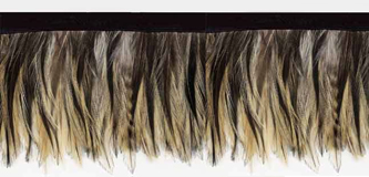 feathered beige trim