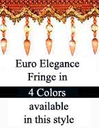 Euro Elegance Beaded  Fringe Trim on Braid Header in 4 Colors