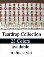 Teardrop Beaded Trim Fringe in 23 Tear Drop Bead Colors