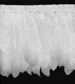 white goose feather fringe trim